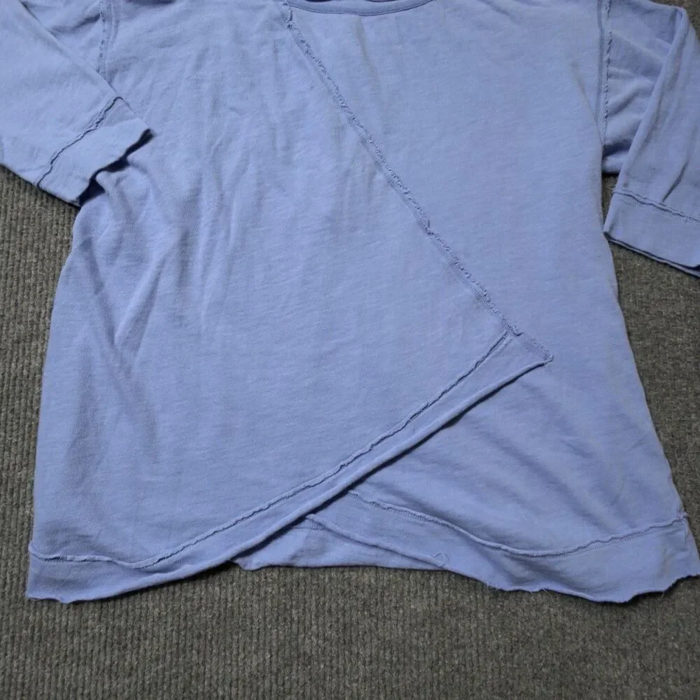 Free People Intimately Free Henley Top Shirt Size Small Oversized Light Blue
